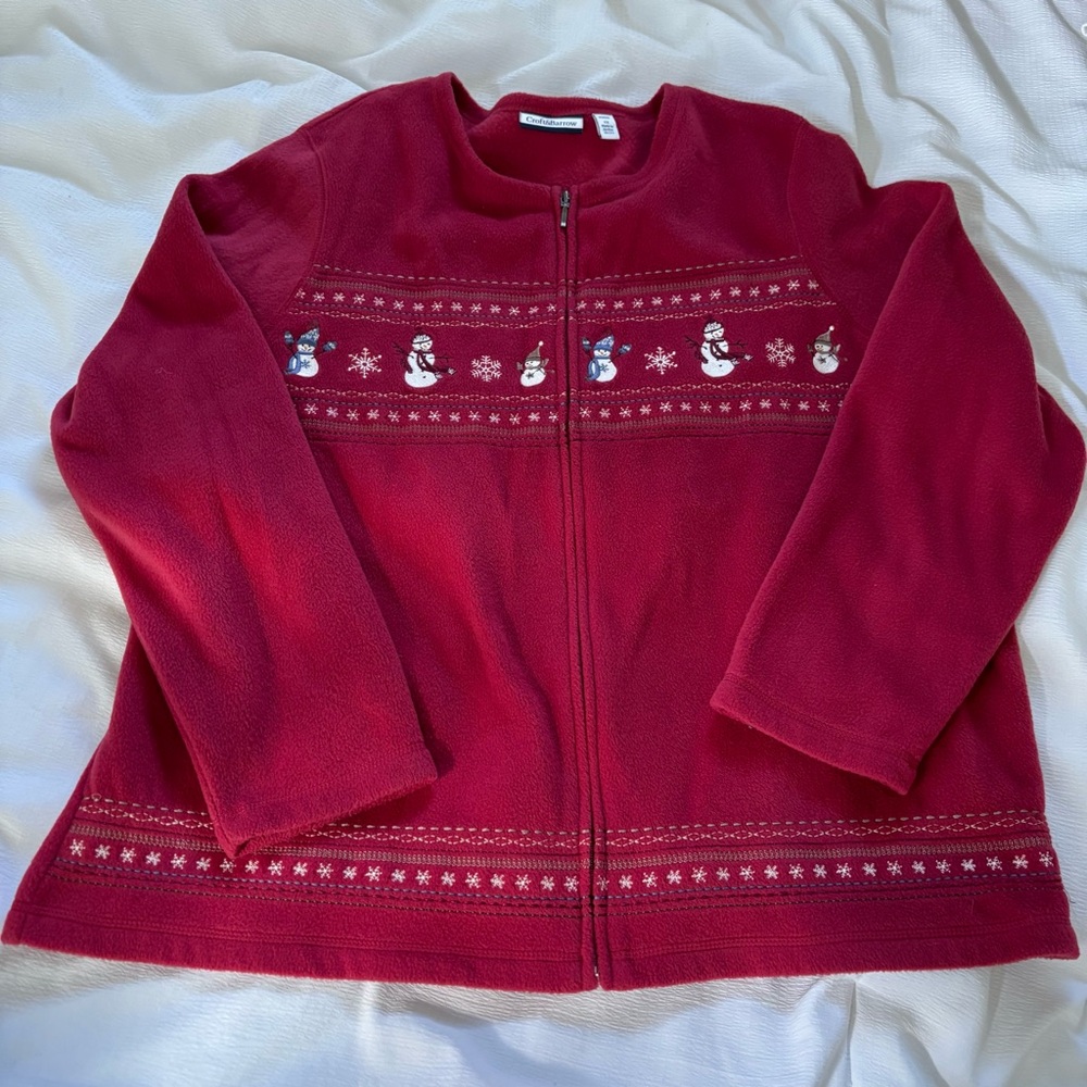 Croft & Barrow Red Fleece Jacket